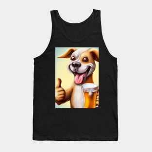 Funny Dog with Beer Tank Top